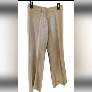 Women's Tory Burch Gold Metallic Tweed Wide Leg Trouser Pants Size 4